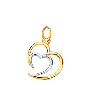 COLGANTE ORO BICOLOR 18K CORAZÓN