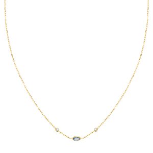GARGANTILLA ORO AMARILLO COLGANTE AGUAMARINA