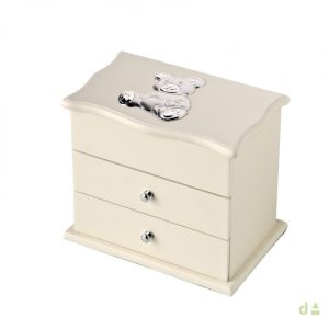 JOYERO INFANTIL BLANCO CON OSO 18X21X12