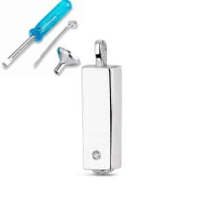 COLGANTE TUBO PLATA PARA CENIZAS