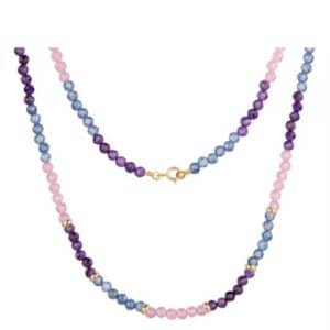 COLLAR BOLAS COLORES ORO 18K