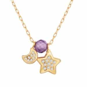 COLLAR LUNA Y ESTRELLA ORO 18K