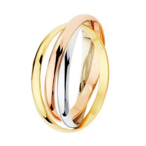 ALIANZA TRES AROS TRICOLOR ORO 18K