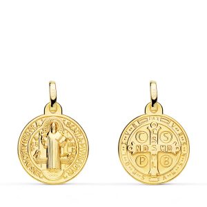 ESCAPULARIO SAN BENITO ORO 18K