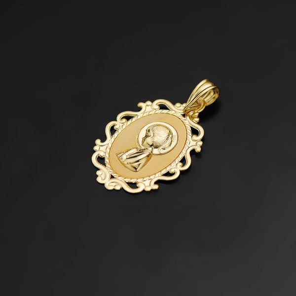 MEDALLA VIRGEN NIÑA ORO 18K - Imagen 2