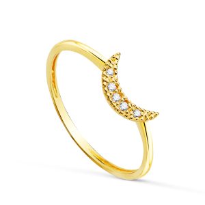 ANILLO MEDIA LUNA ORO 18K