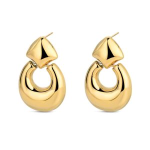 PENDIENTES ACERO CHAPADO 18KT