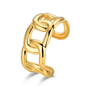 BRAZALETE ACERO CHAPADO 18KT