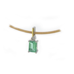 Colgante Miquel Sardà de plata, oro, brillante y esmeralda