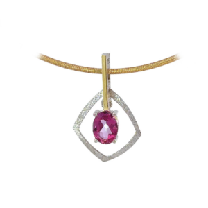 COLGANTE MIQUEL SARDÀ DE PLATA, ORO Y TOPACIO