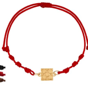 PULSERA BALDOSA CUADRADA NYLON ORO 18K