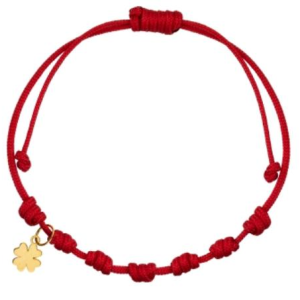 PULSERA TREBOL NYLON ORO 18K