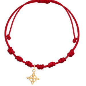 PULSERA NUDO BRUJA NYLON ORO 18K