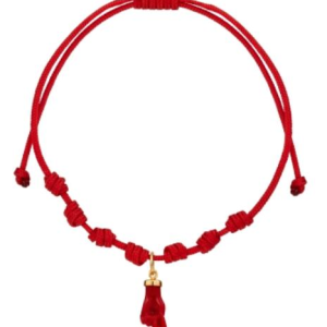 PULSERA PUÑO CORAL NYLON ORO 18K