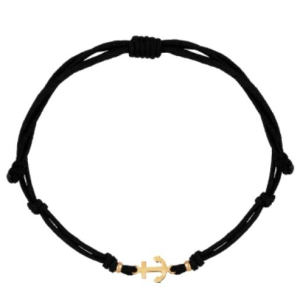 PULSERA ANCLA NYLON ORO 18K